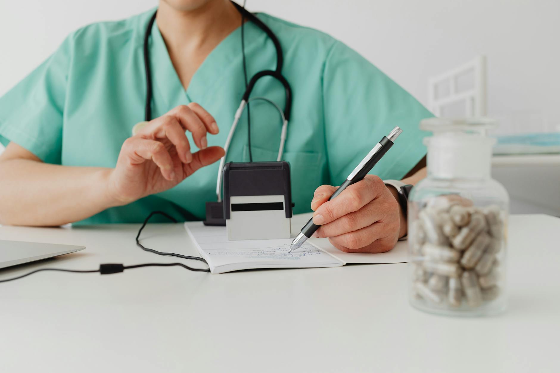A clinic consultant discussing medical tourism options with an international patient in a modern Turkish clinic setting