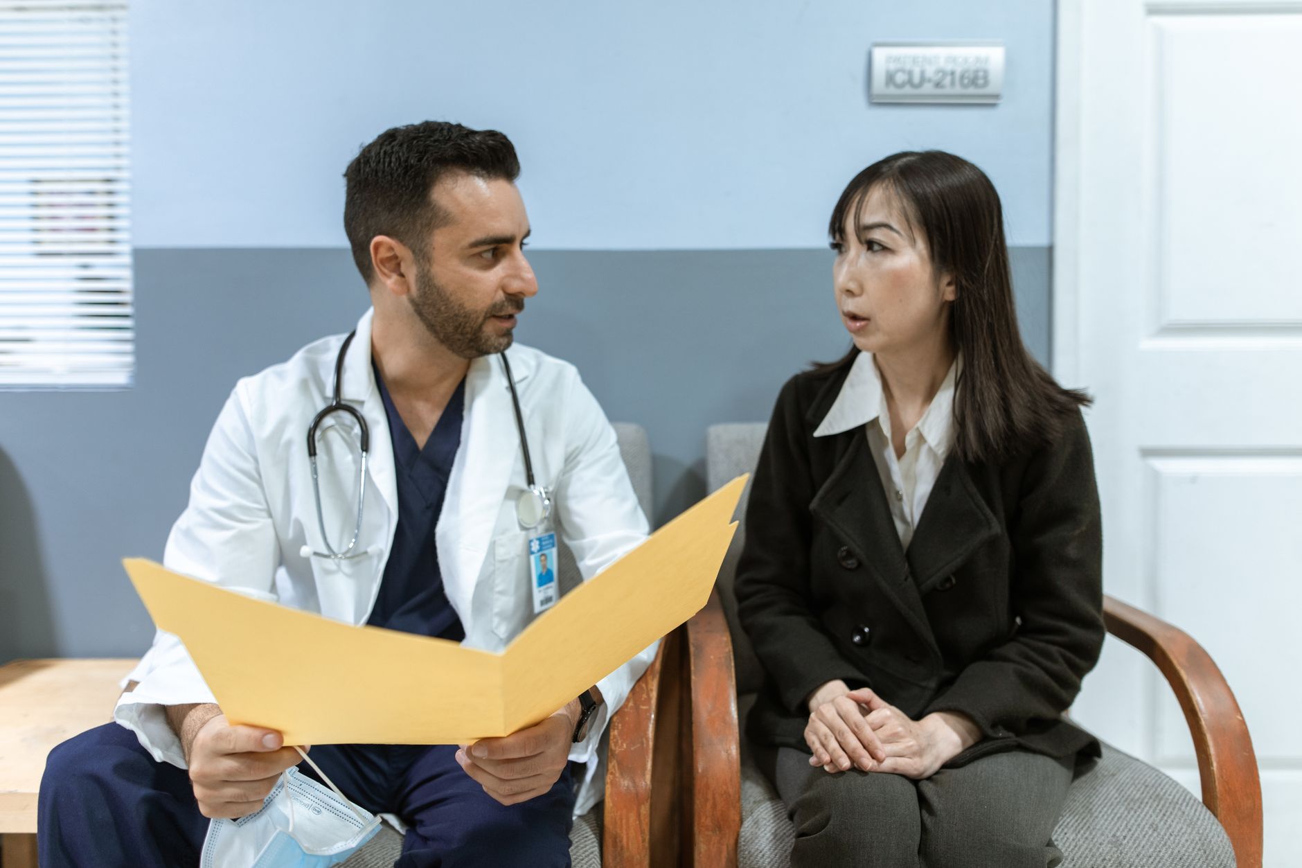 A clinic coordinator conducting a video consultation with a UK patient considering treatment abroad